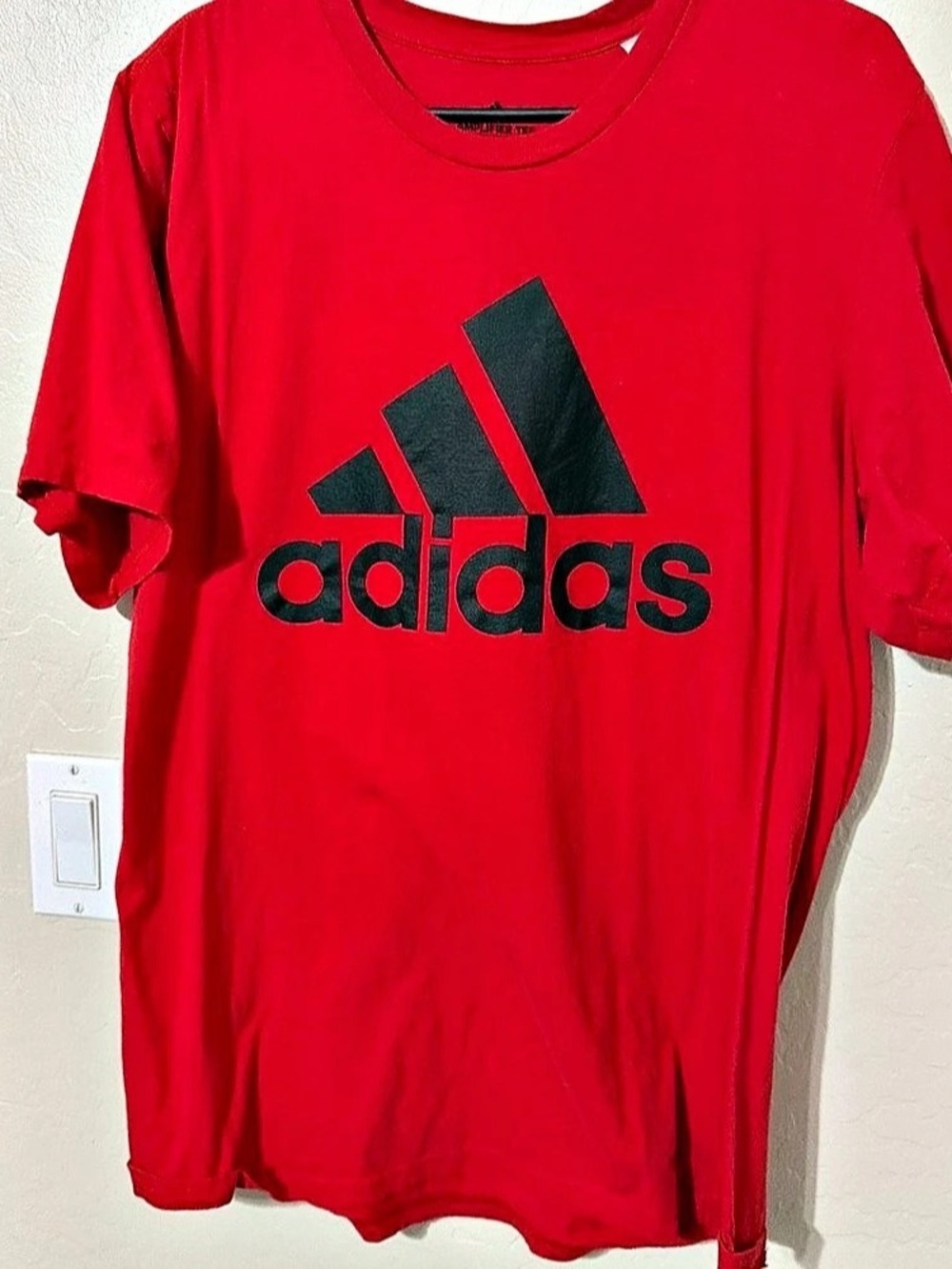 adidas Essentials Big Logo Tee Red Short Sleeve T-Shirt